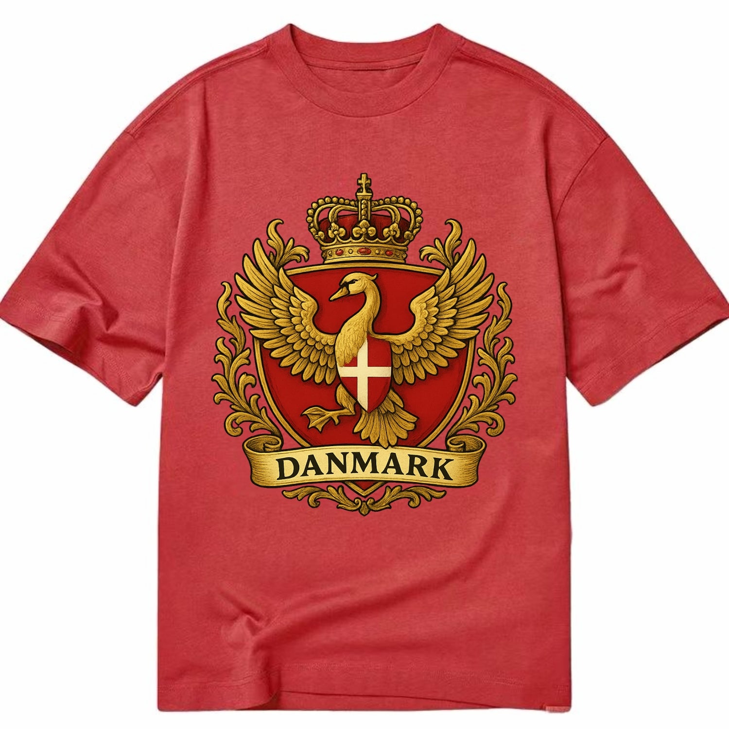 Denmark Heritage Badge  - Classic T-shirt - Red