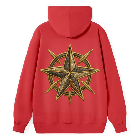 Nautical Star  - Classic Pullover Hoodie - Red