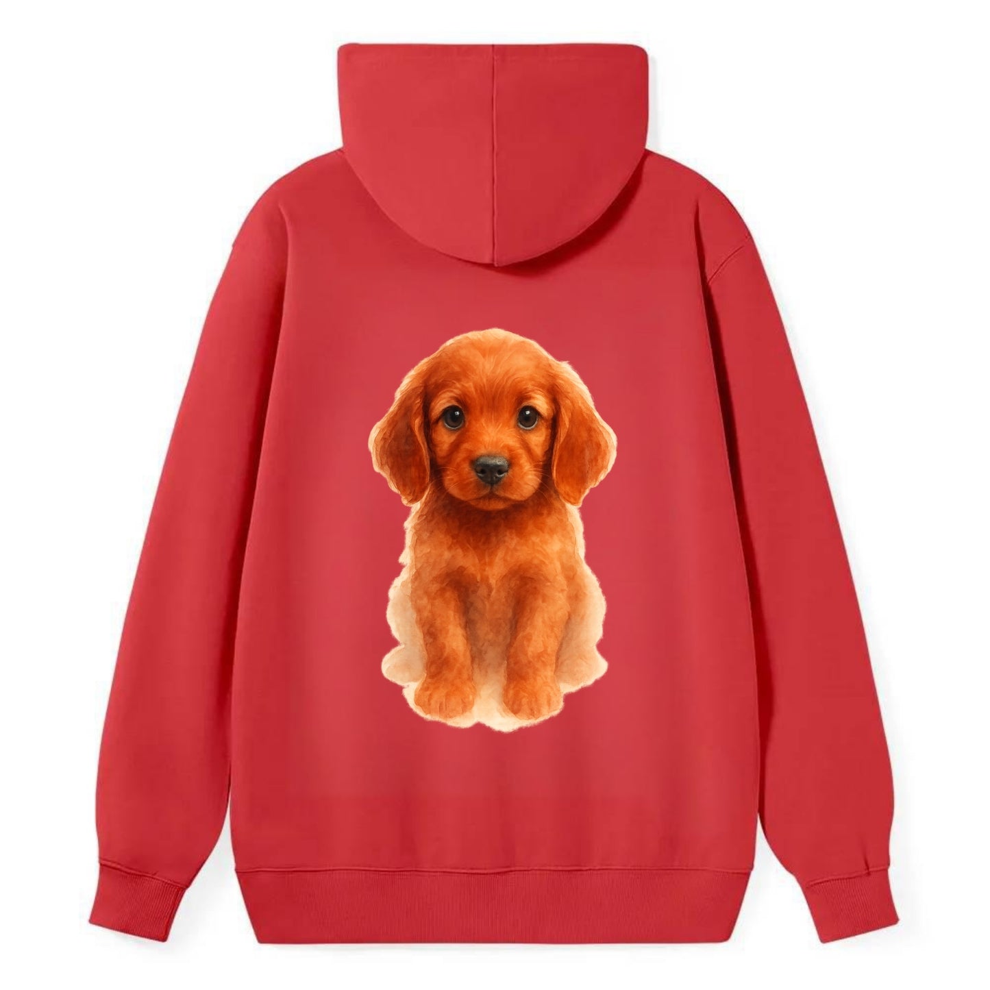 Baby Irish Setter Puppy - mahogany red coat, feathered ears, friendly - Classic Pullover Hoodie - Red