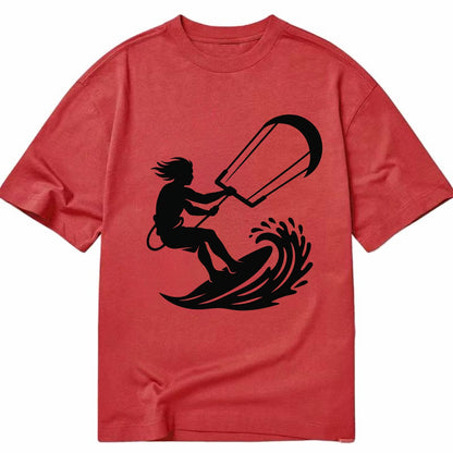 Kite surfer riding wave - Classic T-shirt - Red