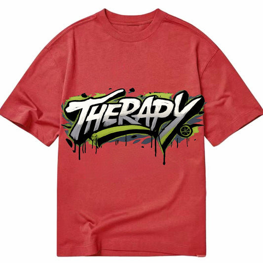 Bold typography design - "THERAPY" - mental health, getting help - Classic T-shirt - Red