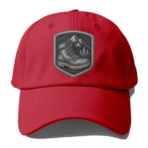 Hiking boots with mountain peak - hiker pride - Baseball Cap