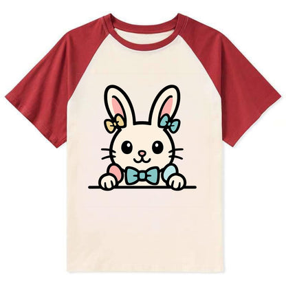 Easter Bunny  - Contrast Raglan T-shirt - Red