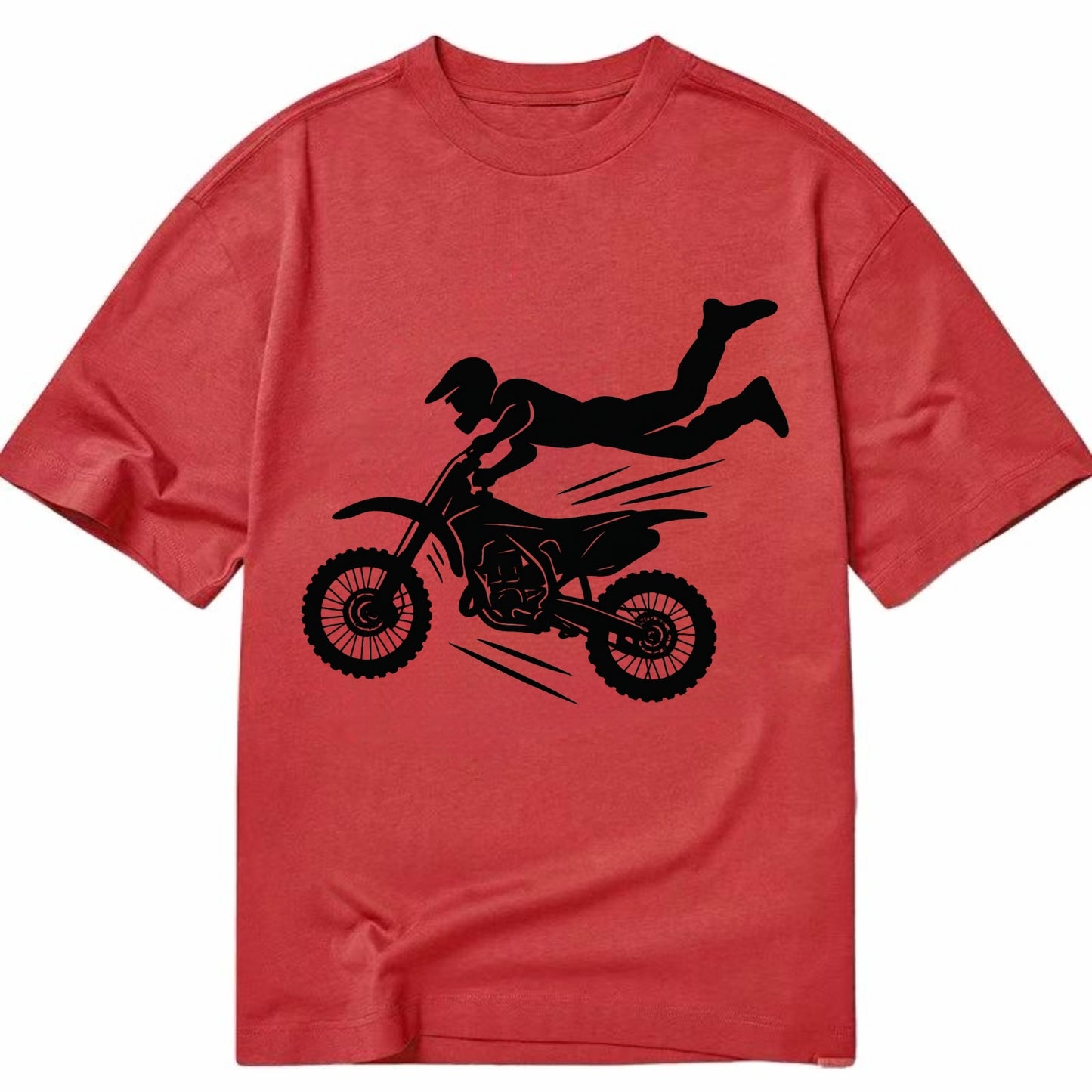 Motocross rider airborne trick - Classic T-shirt - Red