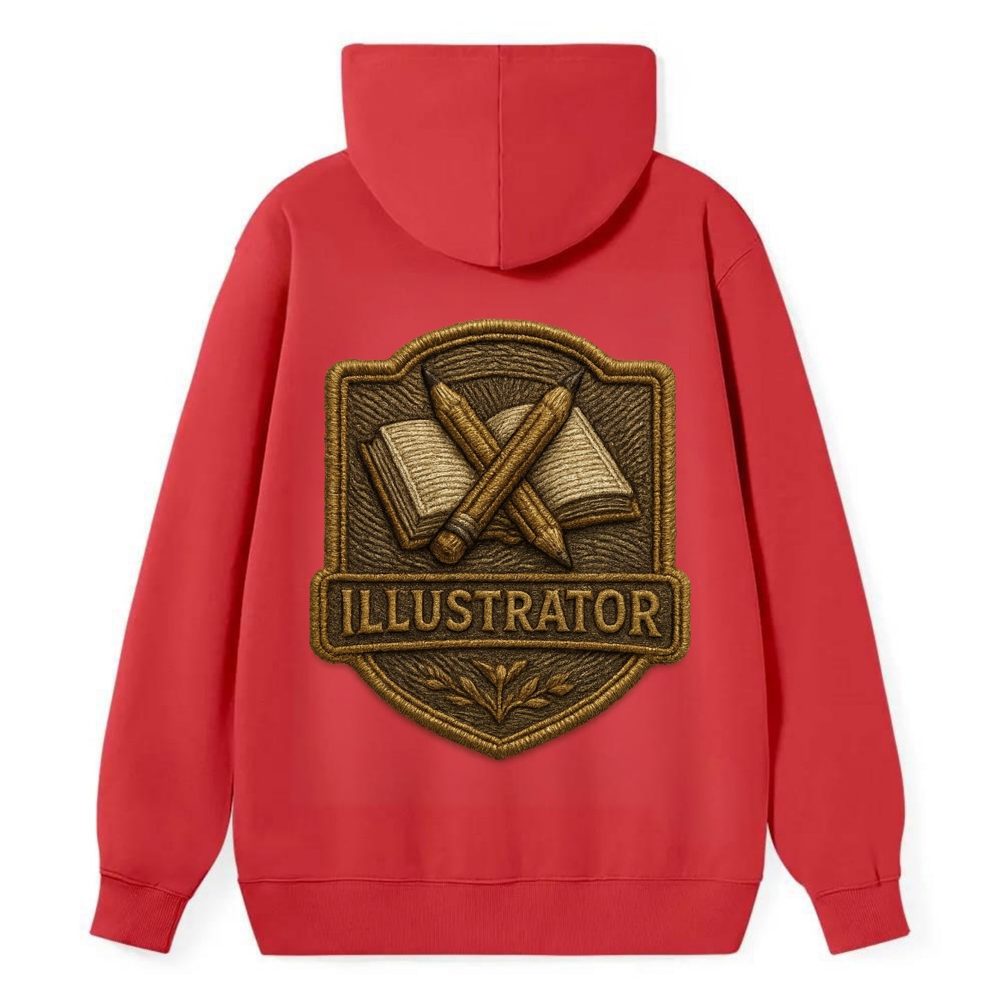 Pencils and sketchbook - illustrator badge - Classic Pullover Hoodie - Red