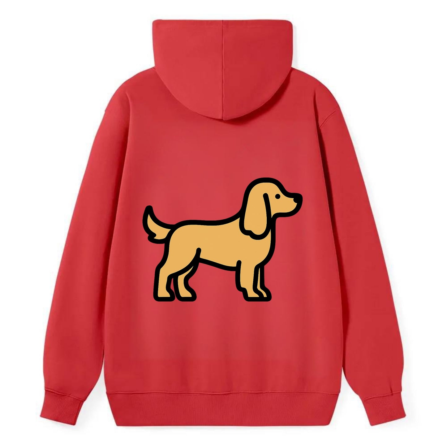 Cocker Spaniel - Golden colored flat side profile - Classic Pullover Hoodie - Red