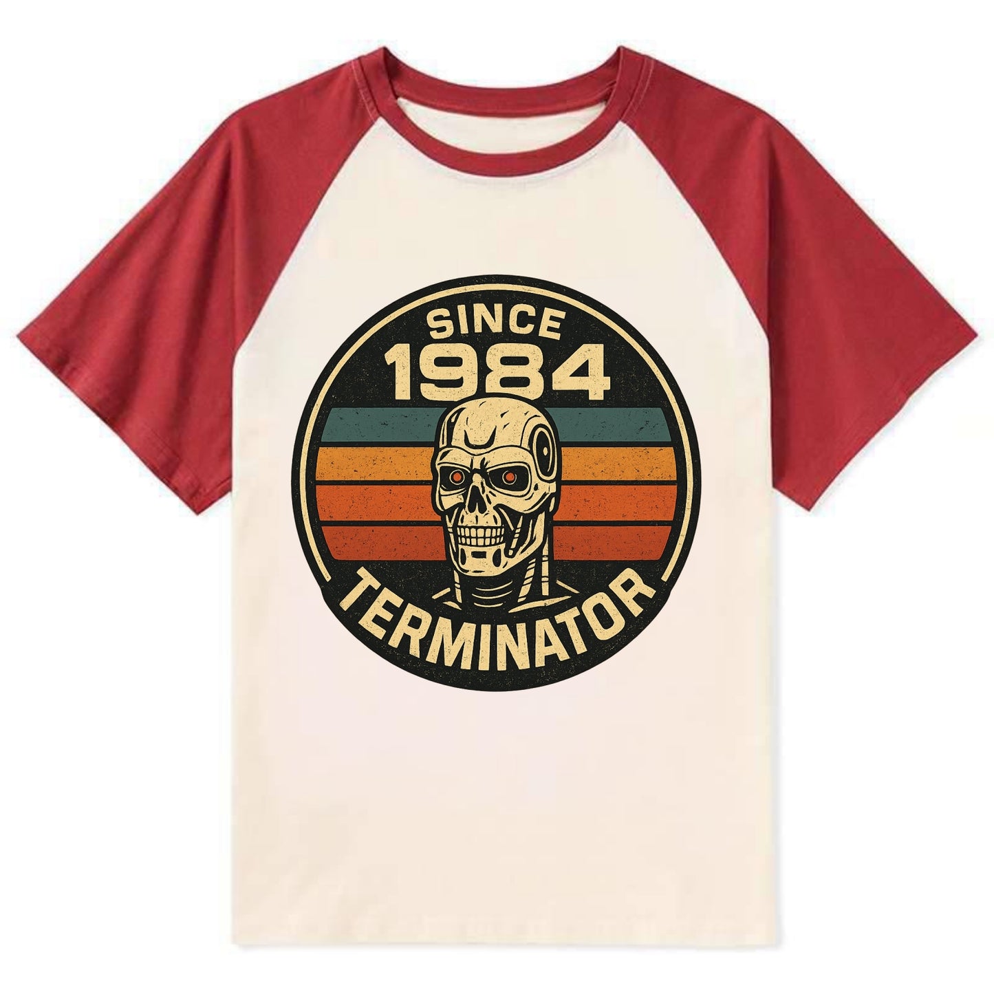 Terminator - Contrast Raglan T-shirt - Red