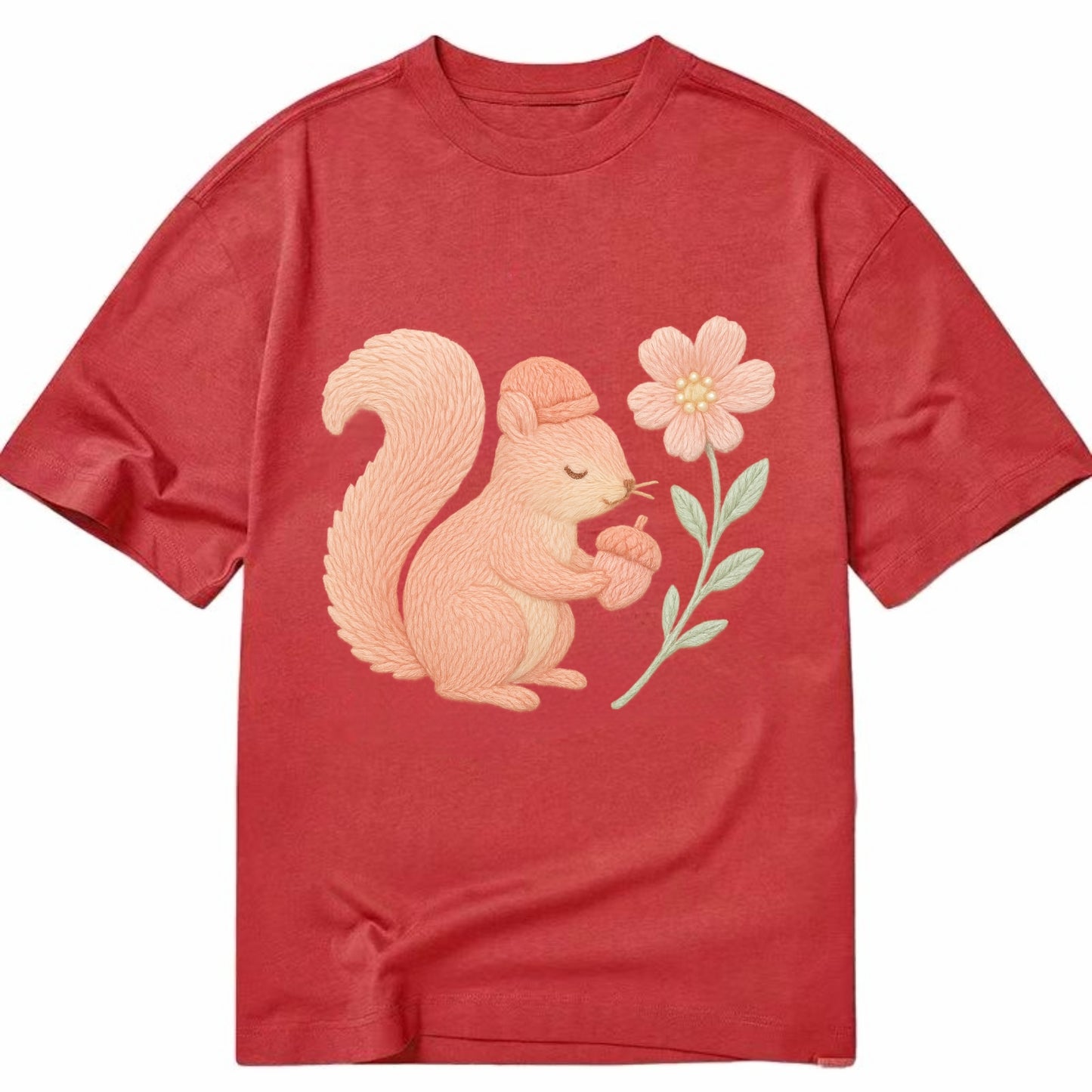 Coral Squirrel - Classic T-shirt - Red