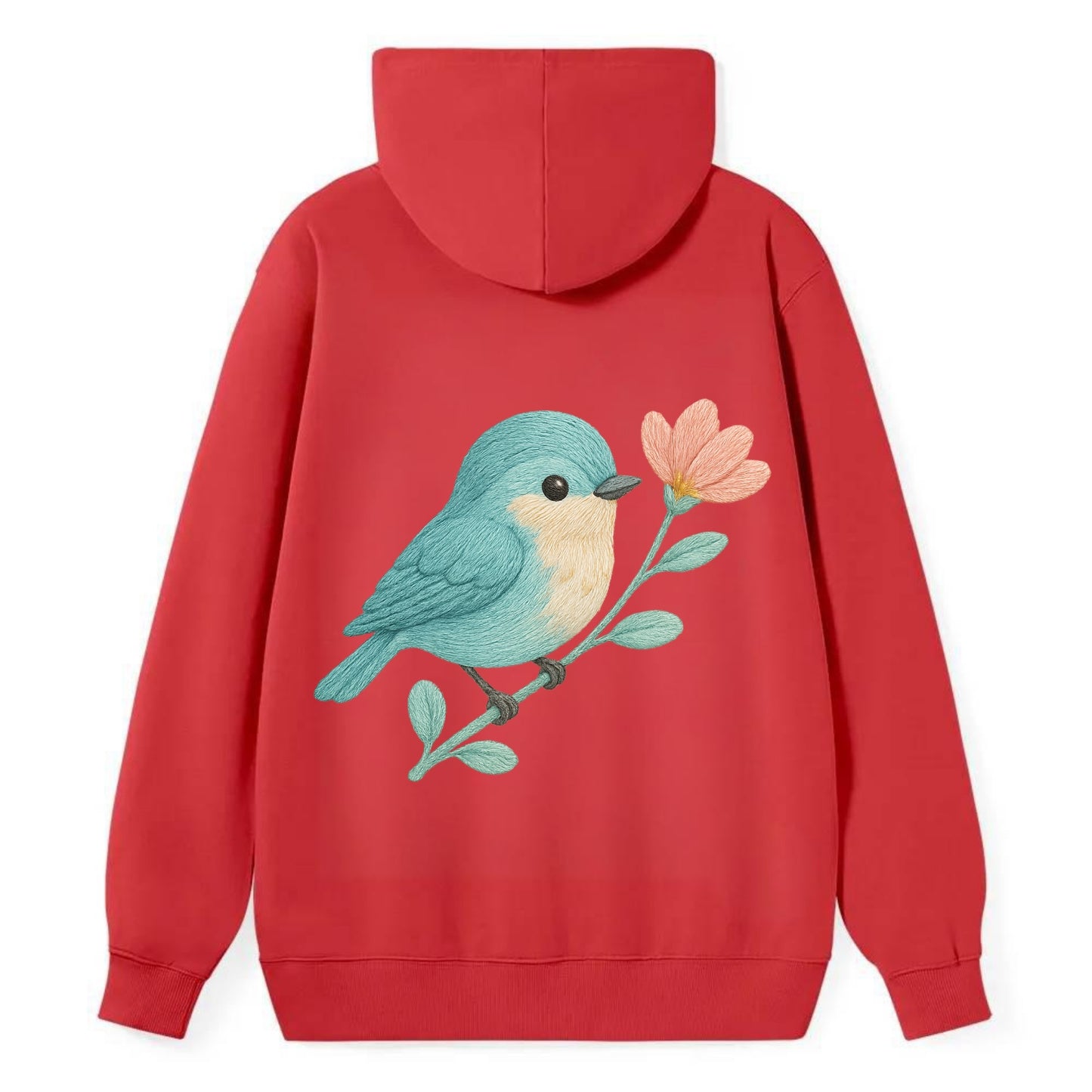 Aqua Chickadee - Classic Pullover Hoodie - Red
