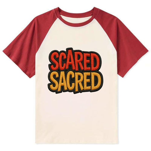 SCARED;SACRED JOURNEY Spiritual Purple Hat - Contrast Raglan T-shirt