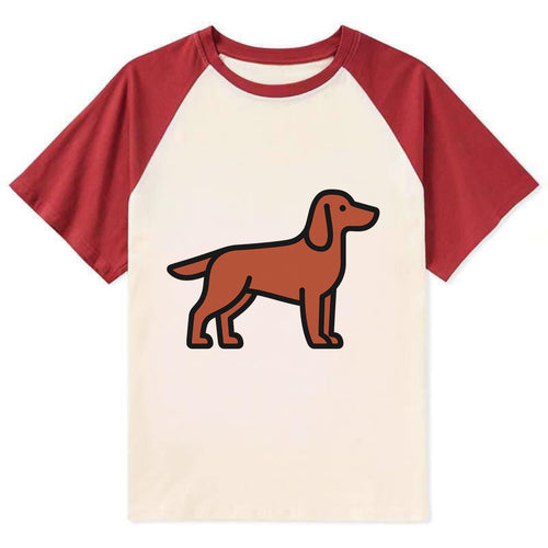 Irish Setter - Red/chestnut flat side profile - Contrast Raglan T-shirt