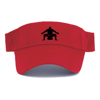 Japanese sumo wrestler ceremonial stance - Visor - Red
