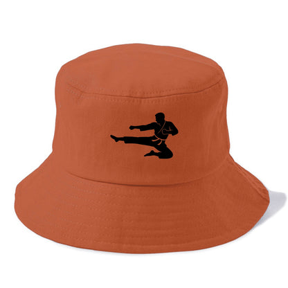 Martial artist flying kick - Bucket Hat - Red