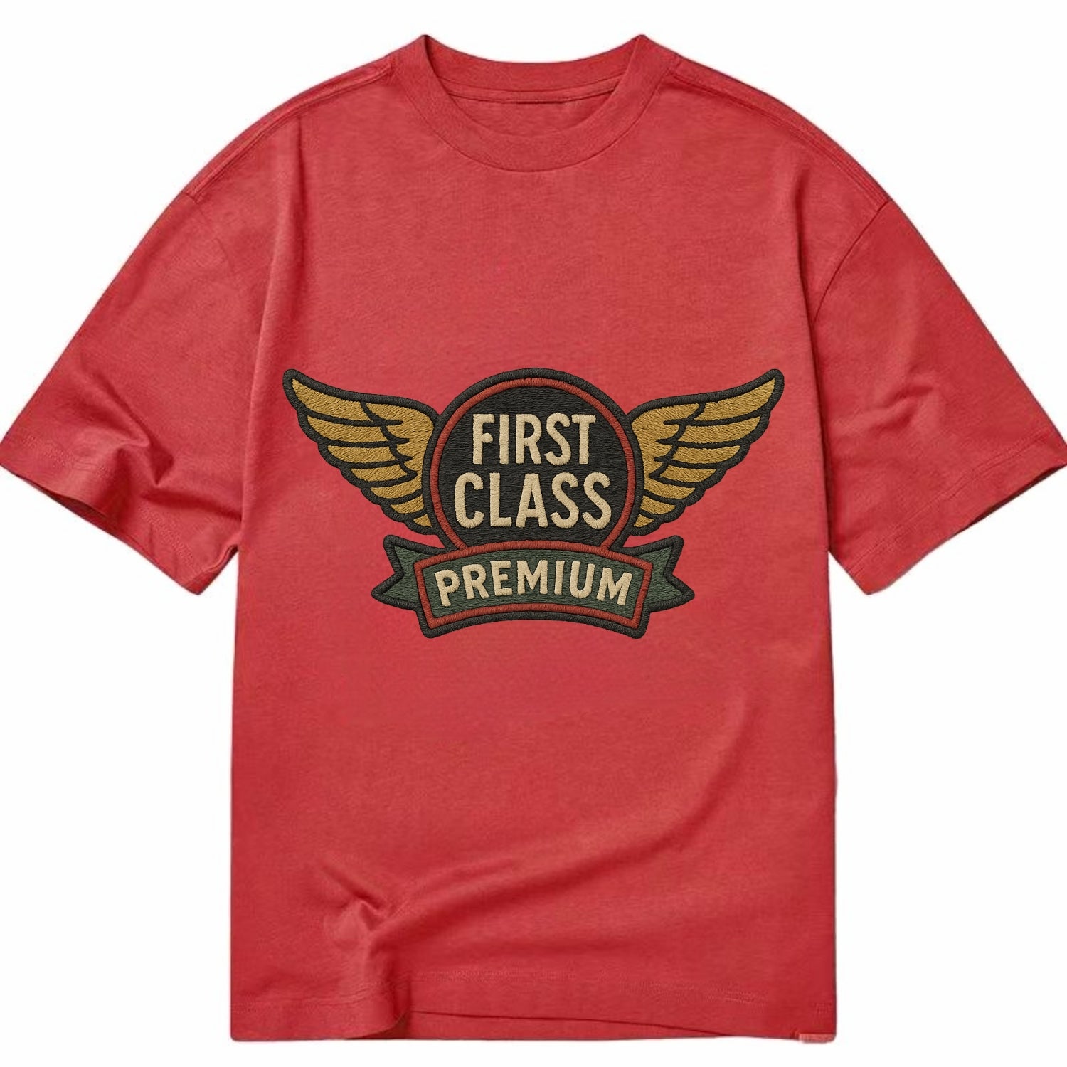 First Class Emblem  - Classic T-shirt - Red