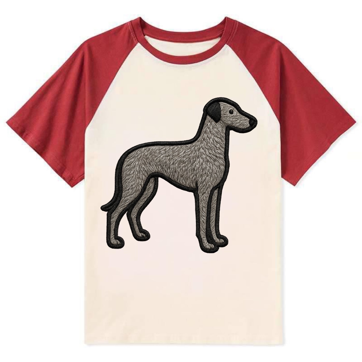 Scottish Deerhound - Trendy hound silhou - Contrast Raglan T-shirt - Red
