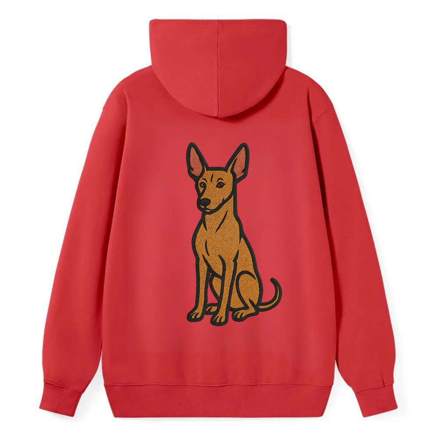 Pharaoh Hound - Tan colored embroidered pose - Classic Pullover Hoodie - Red