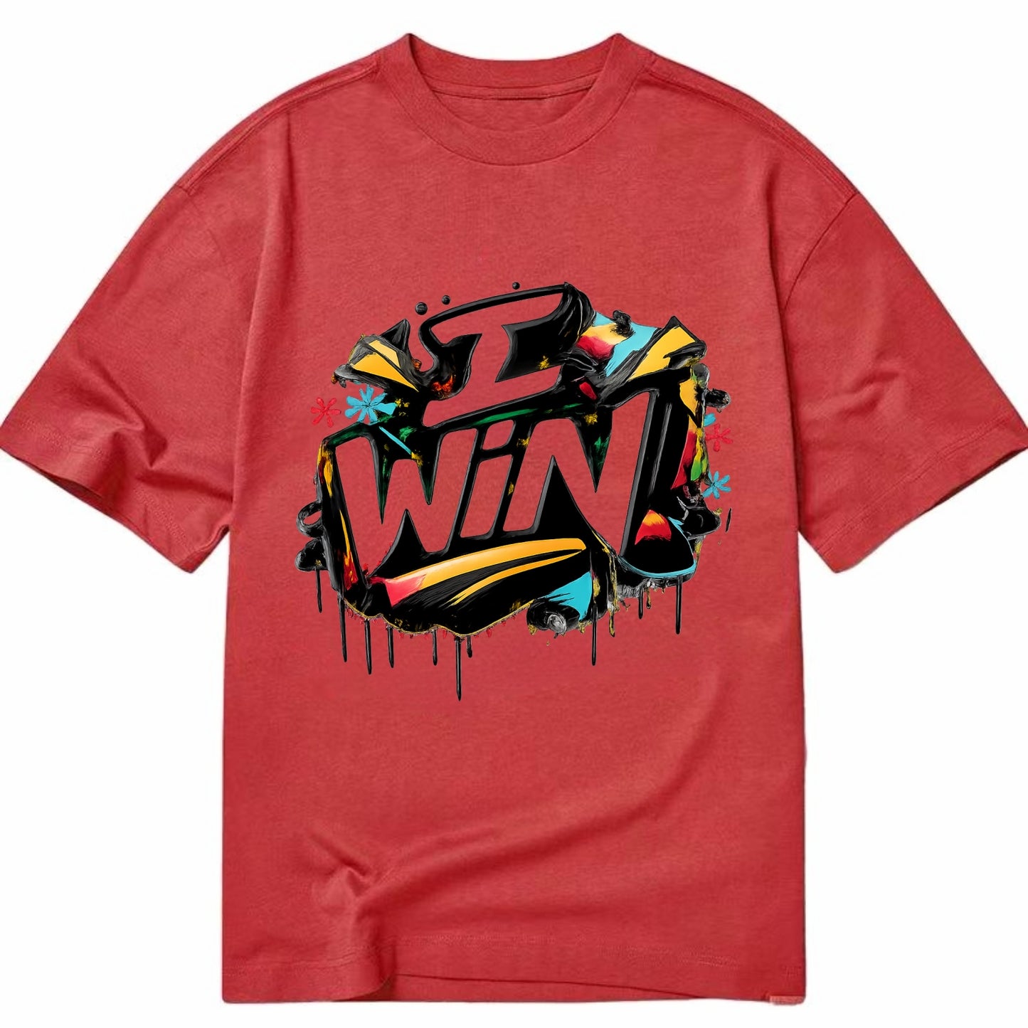 Bold typography design - "I WIN" - victory mindset, winning - Classic T-shirt - Red