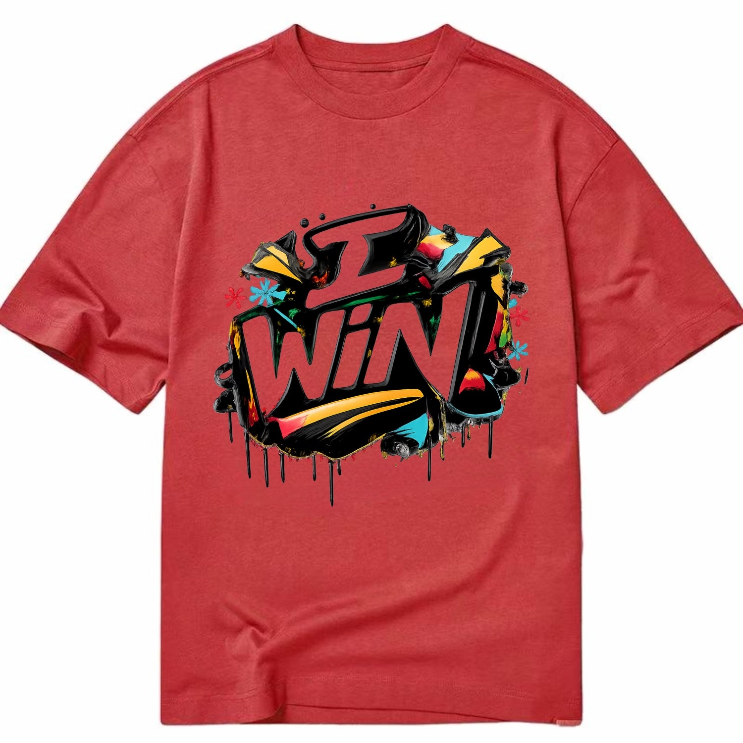 Bold typography design - "I WIN" - victory mindset, winning - Classic T-shirt - Red