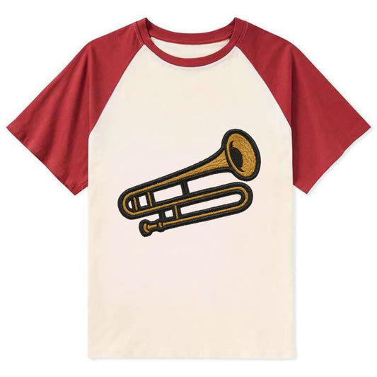 Trombone  - Contrast Raglan T-shirt - Red