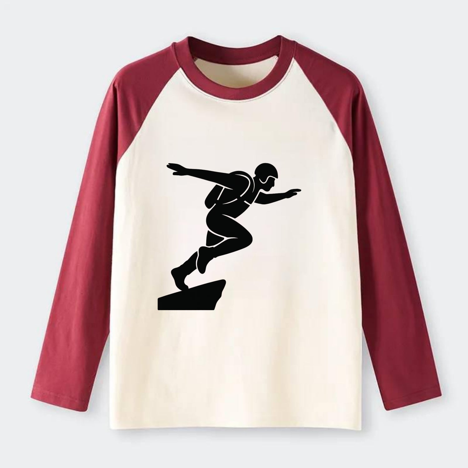 Base jumper launching off - Raglan Long Sleeve T-Shirt - Red