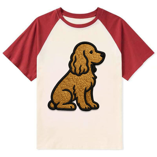 Cocker Spaniel - Contemporary spaniel de - Contrast Raglan T-shirt