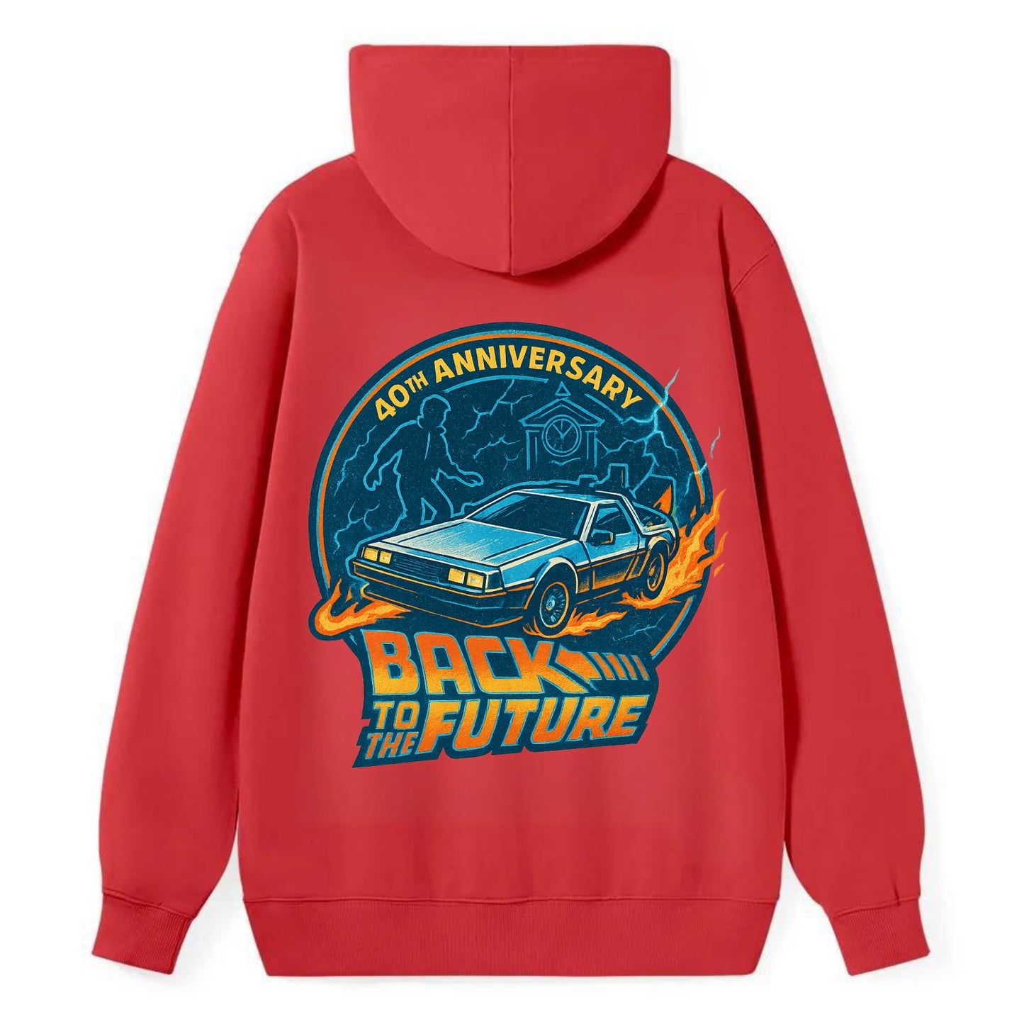 Back To The Future 40th Anniversary - Classic Pullover Hoodie - Red