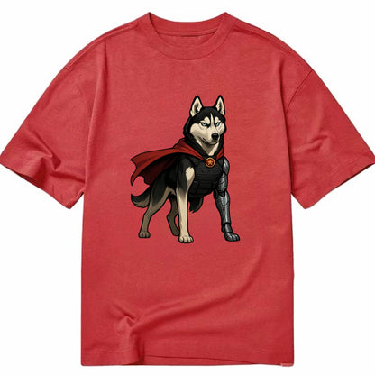 Siberian Husky Winter Soldier  - Classic T-shirt - Red
