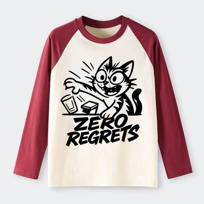 Chaos Gremlin Cat - Raglan Long Sleeve T-Shirt - Red