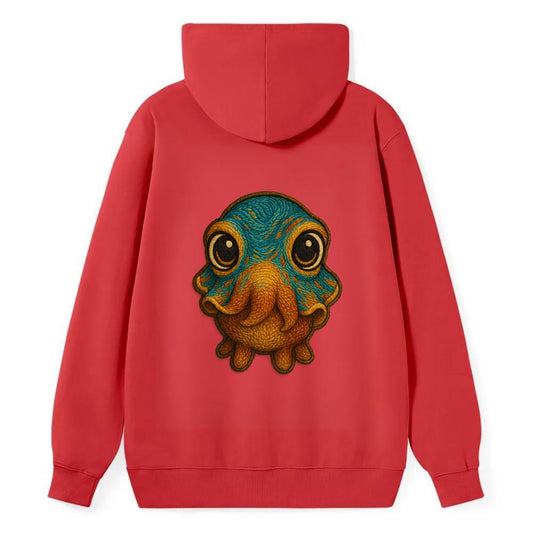 Baby Cuttlefish - color-changing skin, W-shaped pupil, front-facing, - Classic Pullover Hoodie - Red