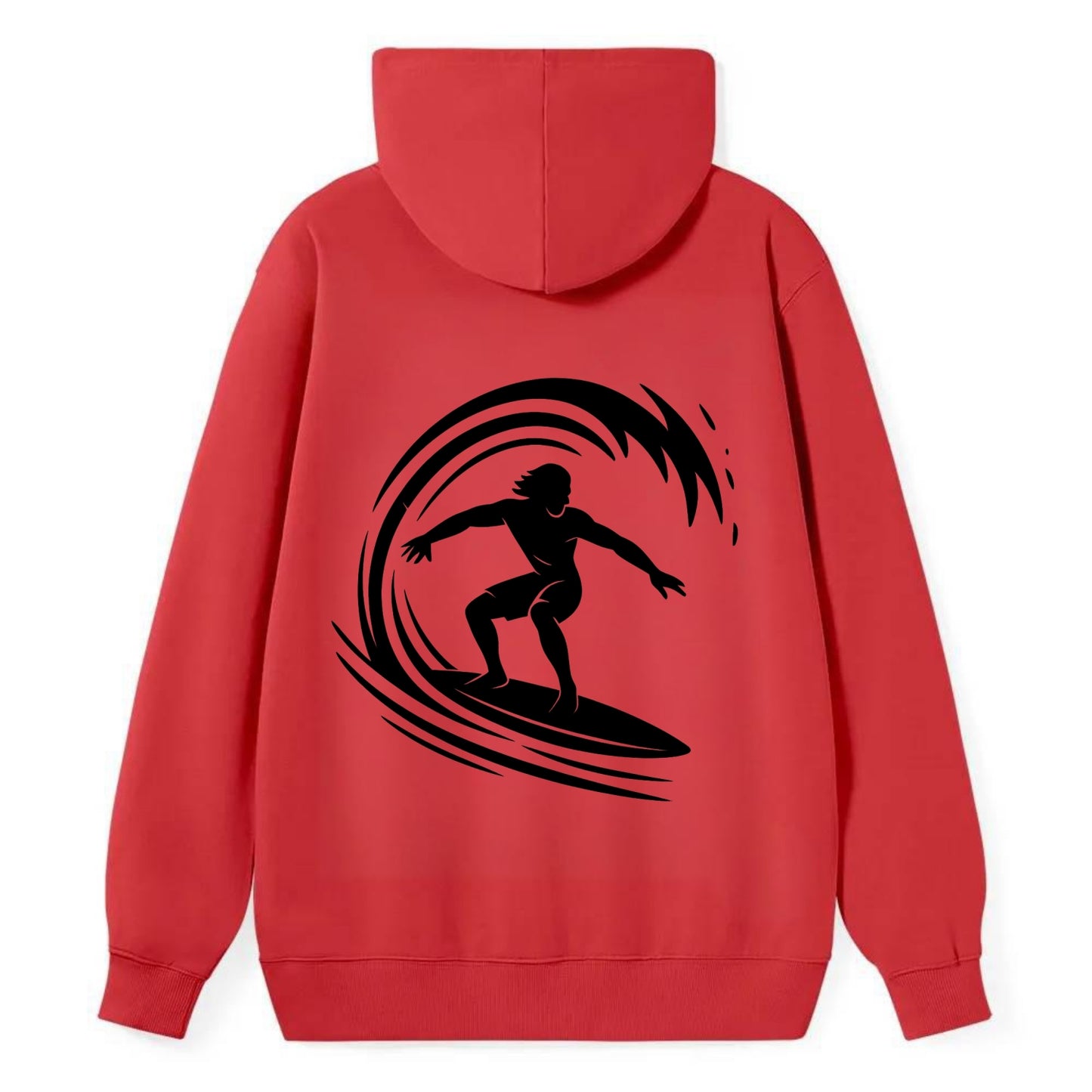 Hawaiian surfer riding big wave - Classic Pullover Hoodie - Red