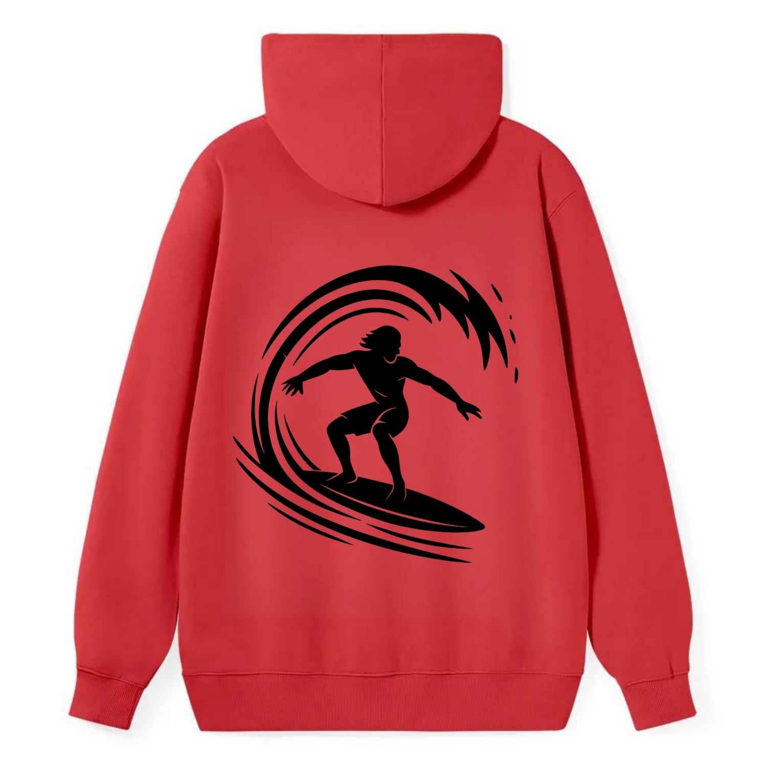 Hawaiian surfer riding big wave - Classic Pullover Hoodie - Red