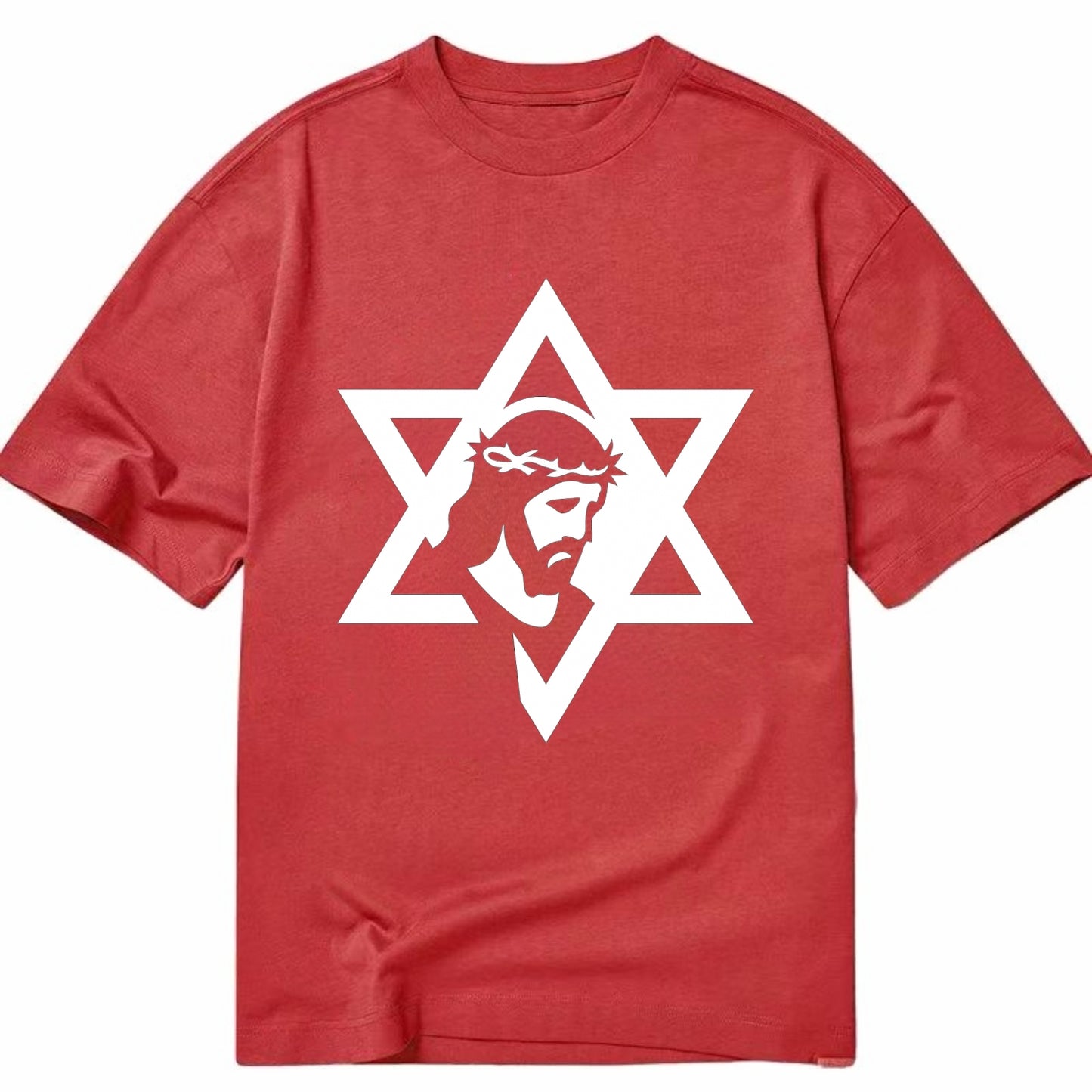 Star of David - negative space forms two overlapping triangles with hidden meaning - Classic T-shirt - Red