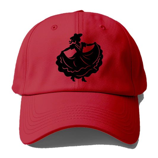 Mexican folk dancer twirling skirt - Baseball Cap - Red
