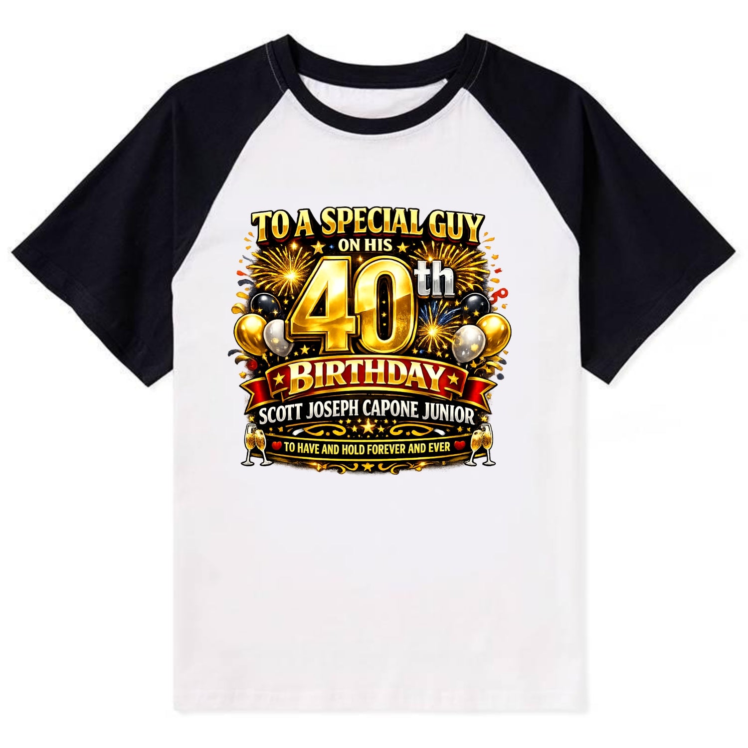 Special 40th Birthday - Contrast Raglan T-shirt