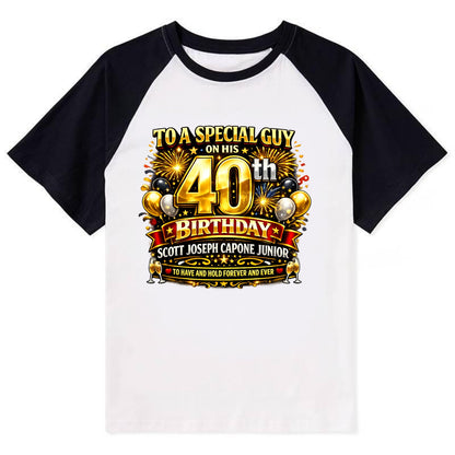 Special 40th Birthday - Contrast Raglan T-shirt