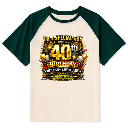 Special 40th Birthday - Contrast Raglan T-shirt