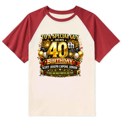 Special 40th Birthday - Contrast Raglan T-shirt