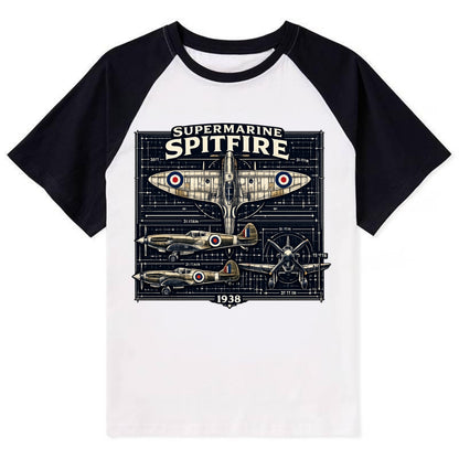 Spitfire Blueprint - Contrast Raglan T-shirt