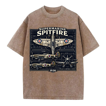 Spitfire Blueprint - Vintage T-shirt