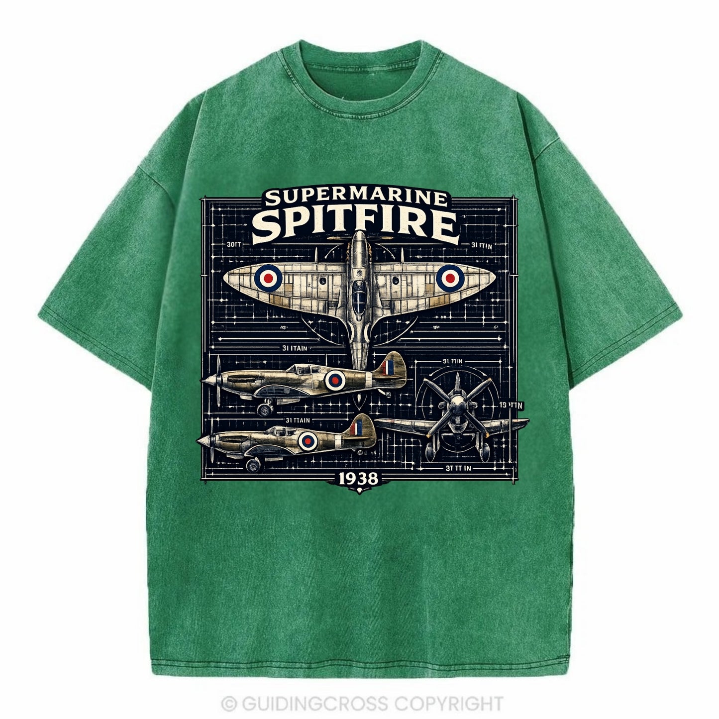 Spitfire Blueprint - Vintage T-shirt
