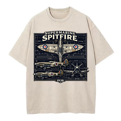Spitfire Blueprint - Vintage T-shirt