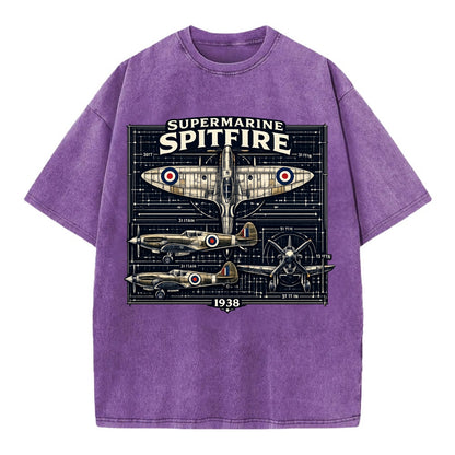 Spitfire Blueprint - Vintage T-shirt