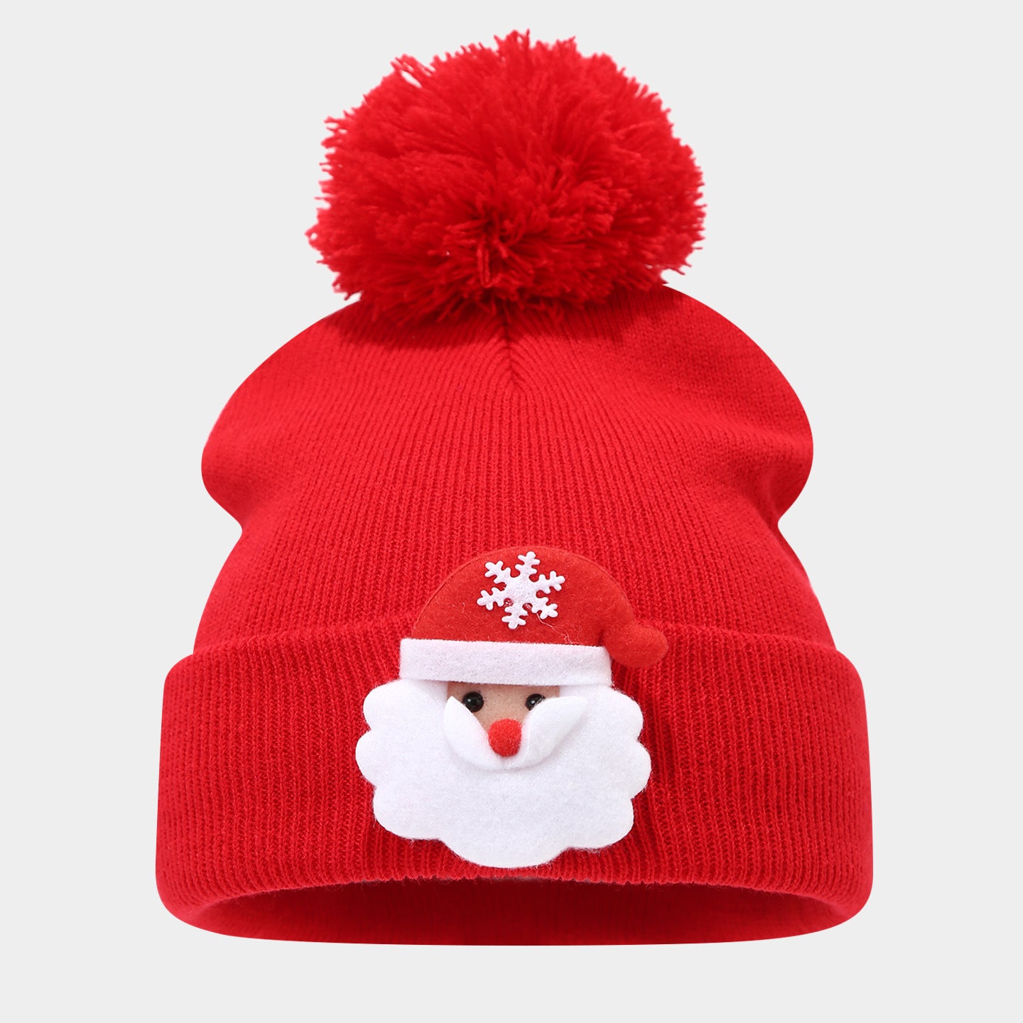 Santa Claus Fur Ball Beanie: Cozy Knit Winter Hat