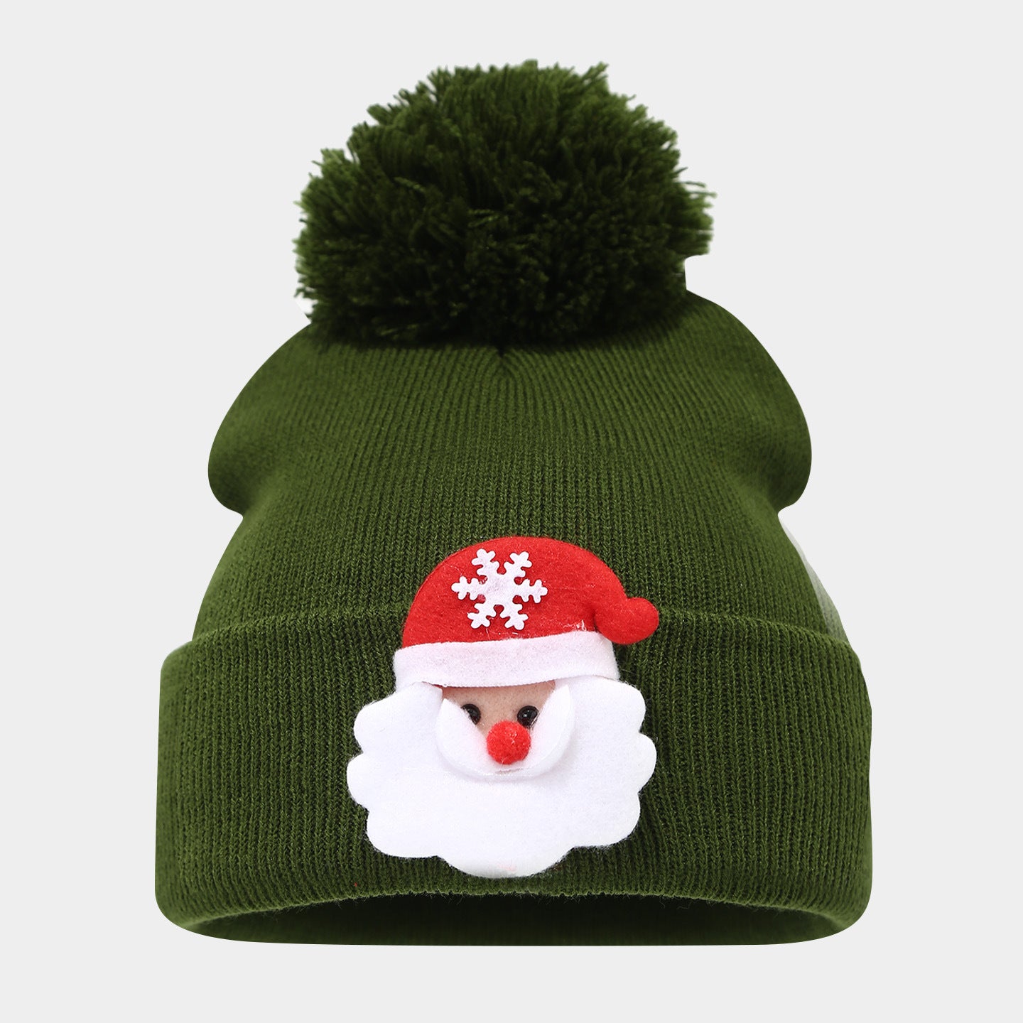 Santa Claus Fur Ball Beanie: Cozy Knit Winter Hat