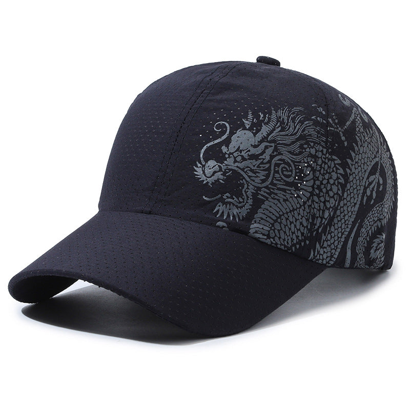 Stylish Dragon Print Baseball Cap for Men