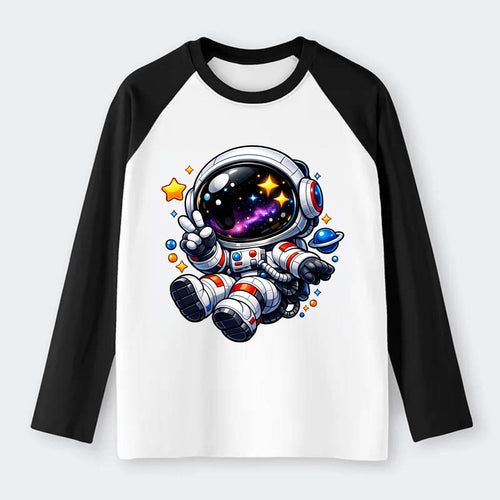 Space Explorer - Raglan Long Sleeve T-Shirt