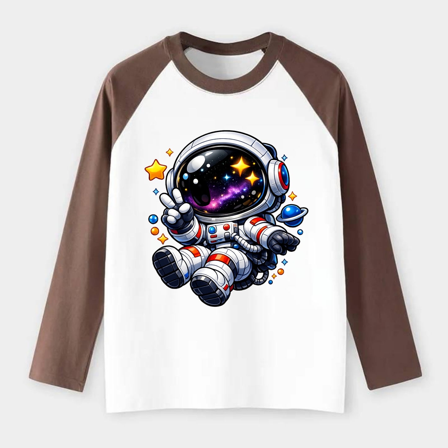 Space Explorer - Raglan Long Sleeve T-Shirt