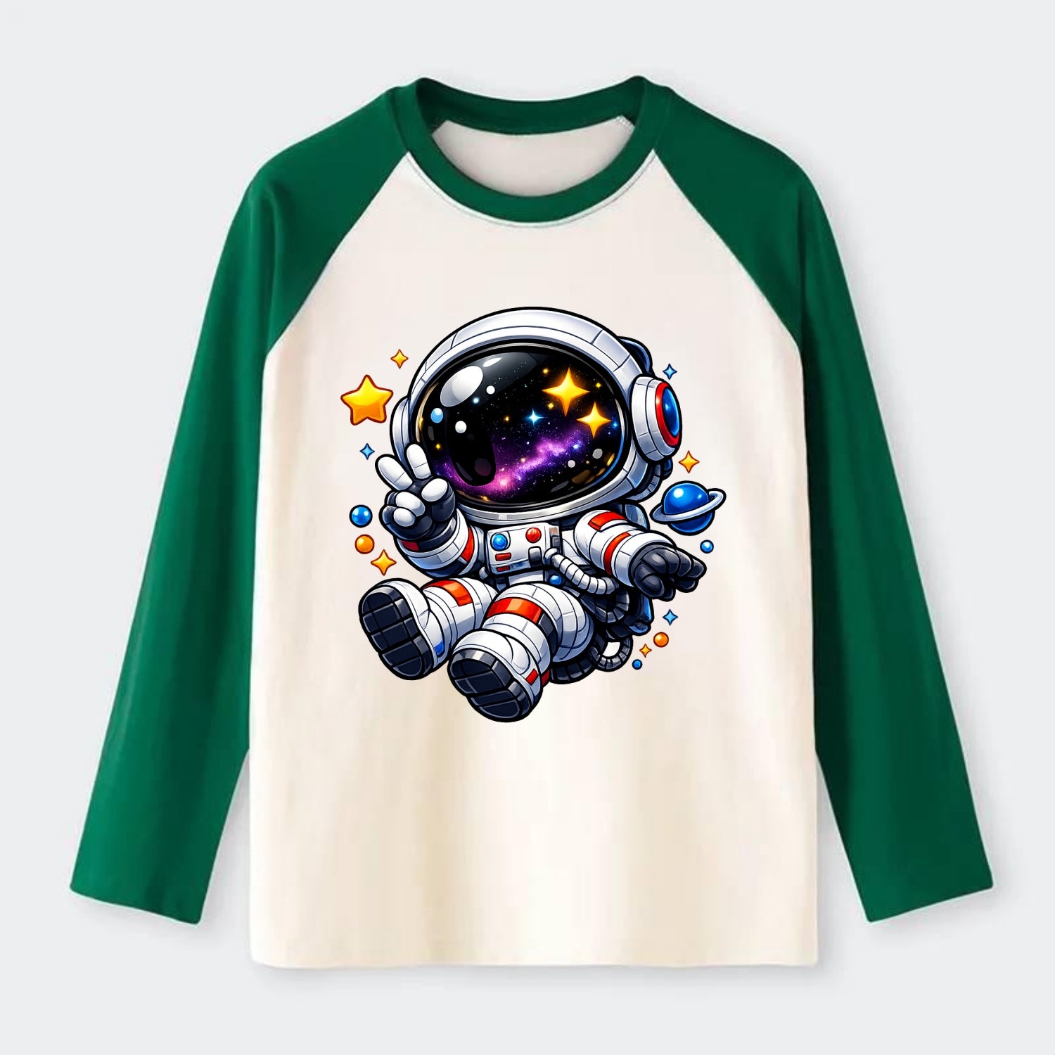 Space Explorer - Raglan Long Sleeve T-Shirt