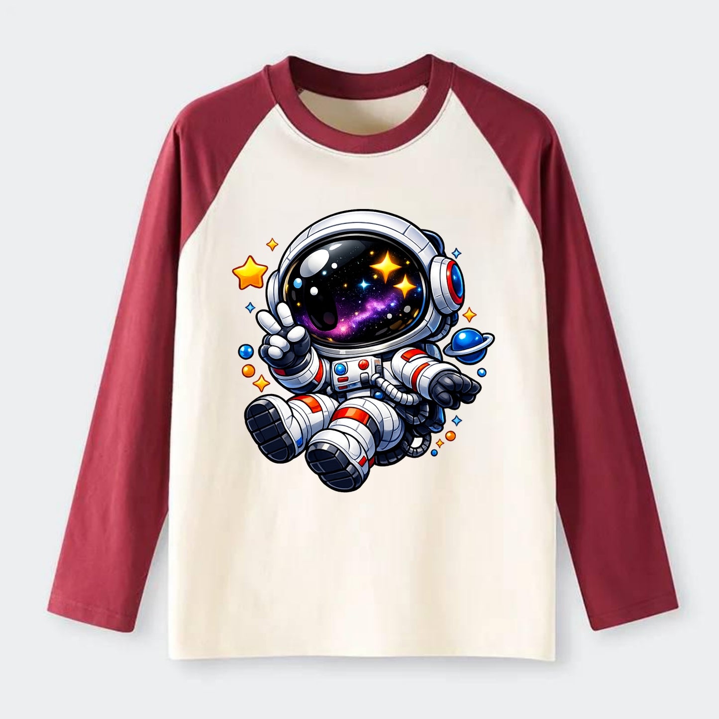 Space Explorer - Raglan Long Sleeve T-Shirt