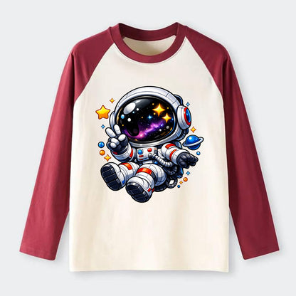 Space Explorer - Raglan Long Sleeve T-Shirt